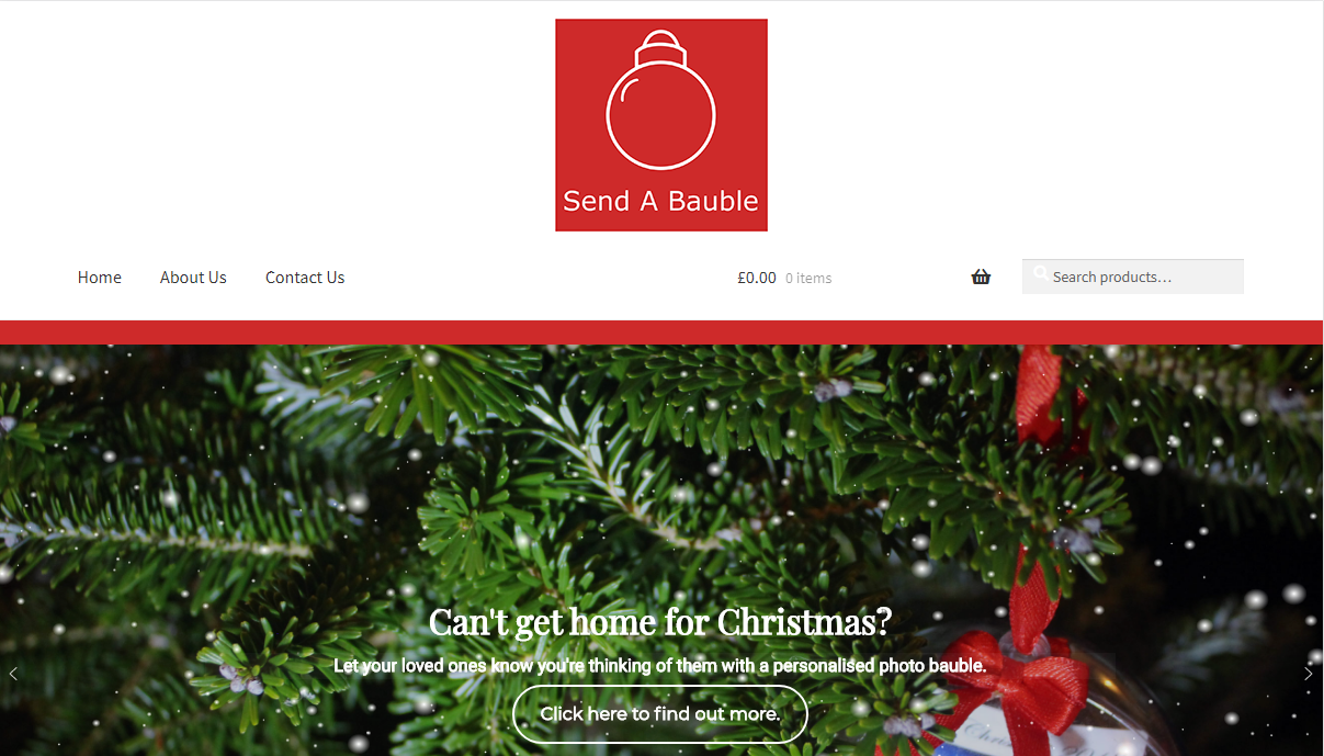 Send A Bauble Website Screenshot